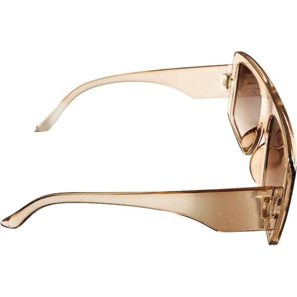 Square Champagne Oversized Sunglasses - Picture 6 of 10